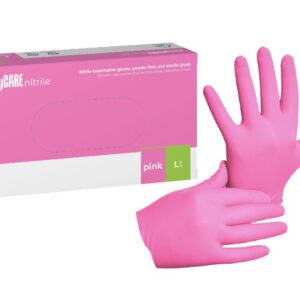 Rosa L 100 pezzi guanti in nitrile senza polvere EasyCare